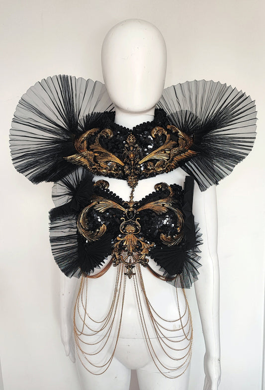 Plastron et collier corset Armure Fraise au Loup Costumes - Cosplay - Royal - Bra - Fantasy. Ready to ship