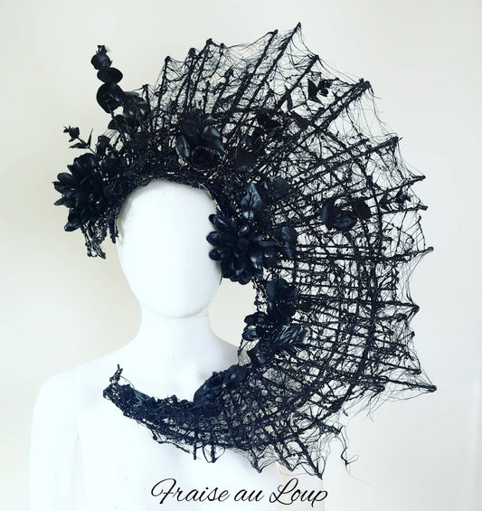 Coiffe Halo Dragon Gothique Cosplay Fantasy Avant Garde Burning Man dark