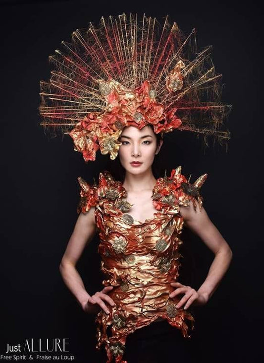 Coiffe Halo Dragon Gothique Cosplay Fantasy Avant Garde Burning Man