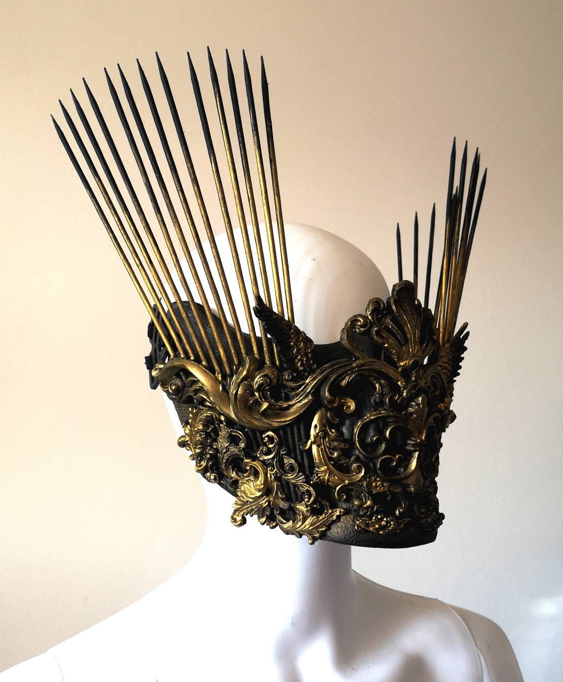 Masque baroque, bijou, rococo couture fashion, marie-antoinette, filigree, Baroque Fantasy Valkyrie Steampunk