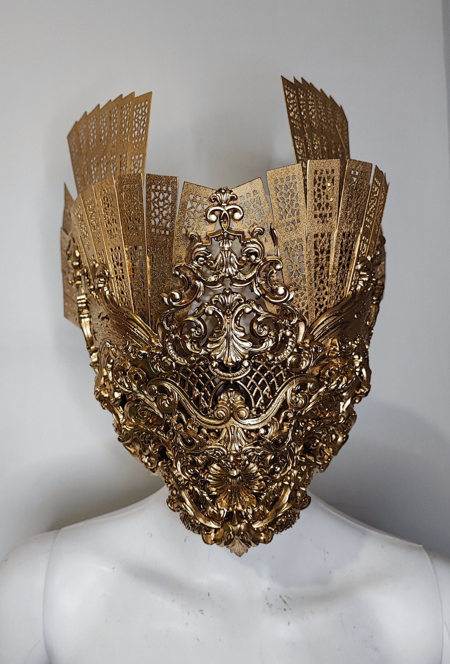 Masque baroque, masque visage. Masque aveugle. bijou, couture fashion, filigree, Baroque Fantasy Valkyrie Steampunk, anges