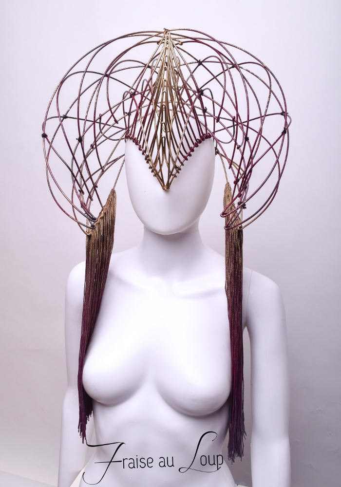 Coiffe Cage Crête FantasyCyborg SFX Futuriste Avant-Garde Star Wars Space Alien Goth
