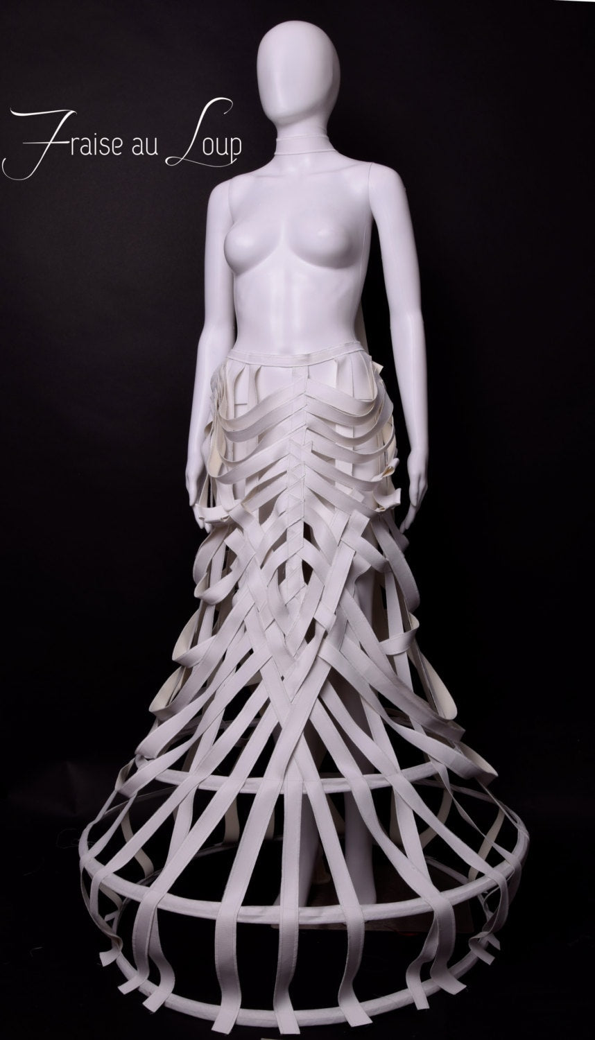 Crinoline - Body Cage  - Jupe - Couture - Goth - Avant Garde - Géométrique - Futuriste - Fraise au Loup Couture