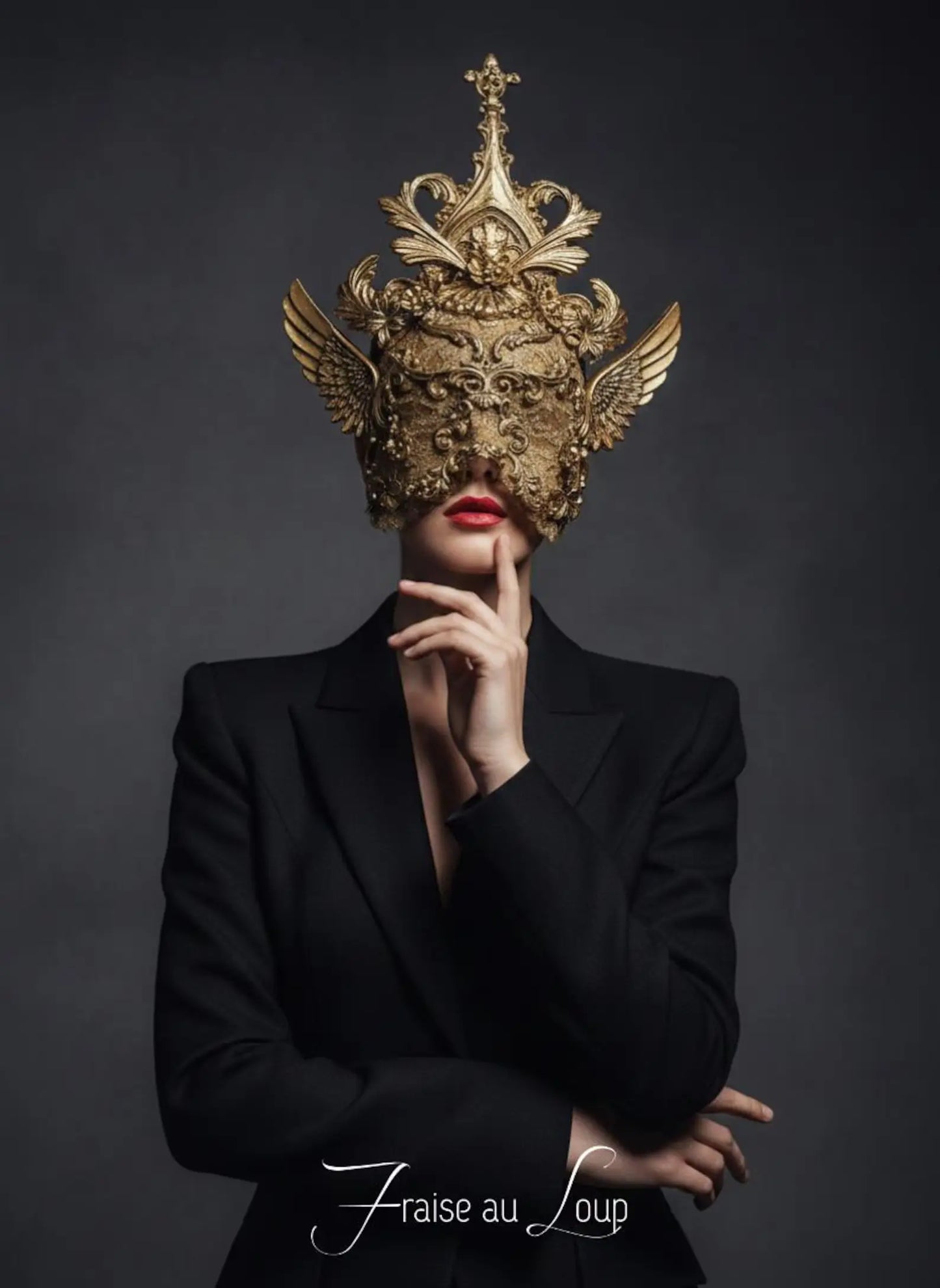 Masque loup baroque Mascarade Carnaval gothique. Création unique. Prête à expédier