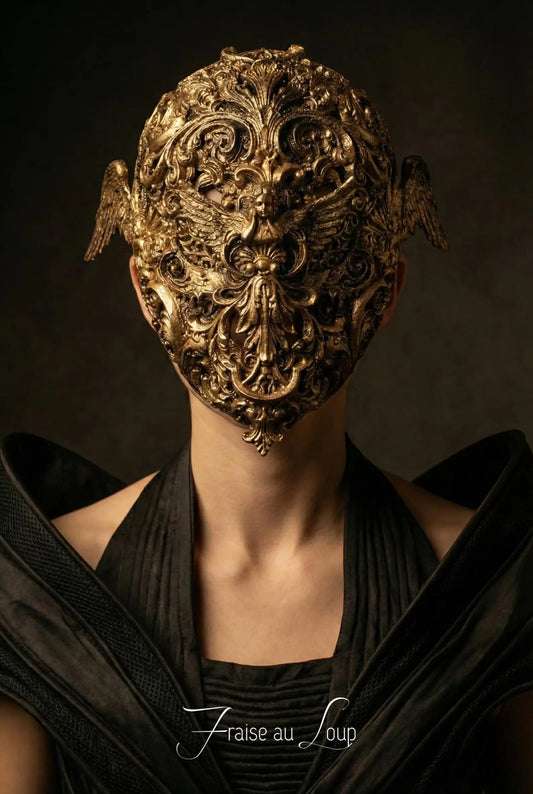 Masque baroque, masque aveugle,bijou, rococo couture fashion, filigree, Baroque Fantasy Valkyrie Steampunk