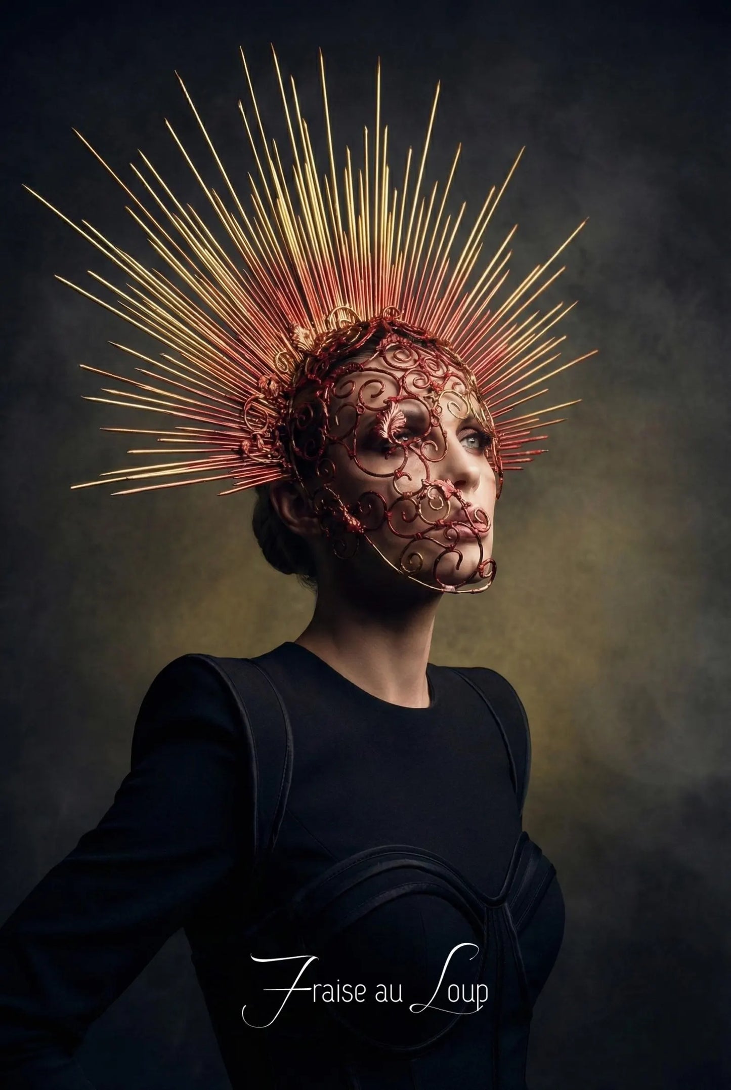 Coiffe Fleurie - Masque - Déesse Bal Venise - Show Cosplay - Gold Fraise au Loup - Prêt à expédier