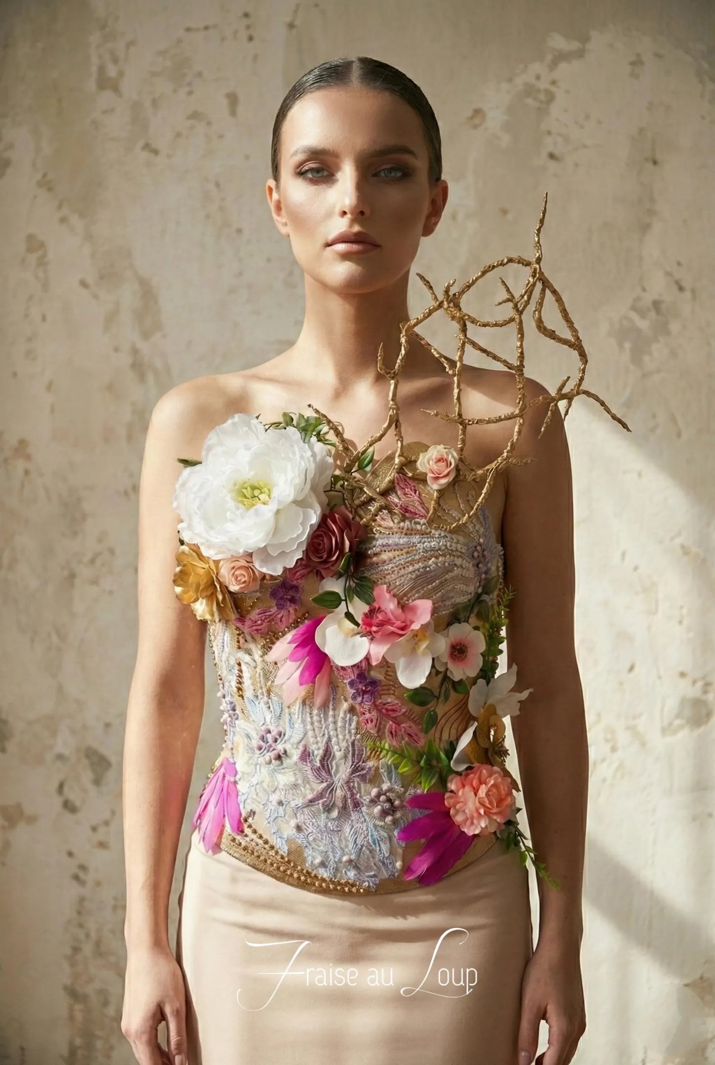 Corset Armure  féerique - Atelier Fraise au Loup - Nature - Fleuri - Princesse - Magique