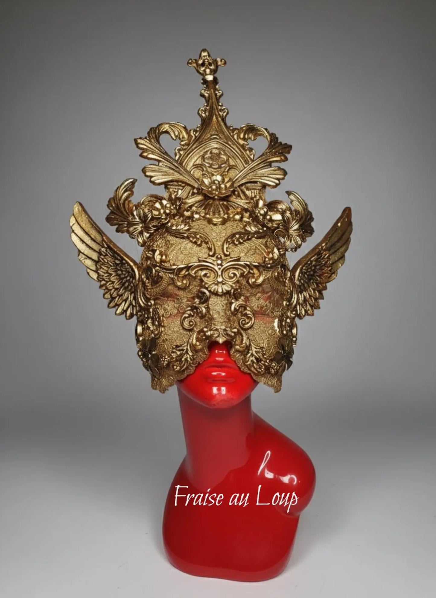 Masque loup baroque Mascarade Carnaval gothique. Création unique. Prête à expédier