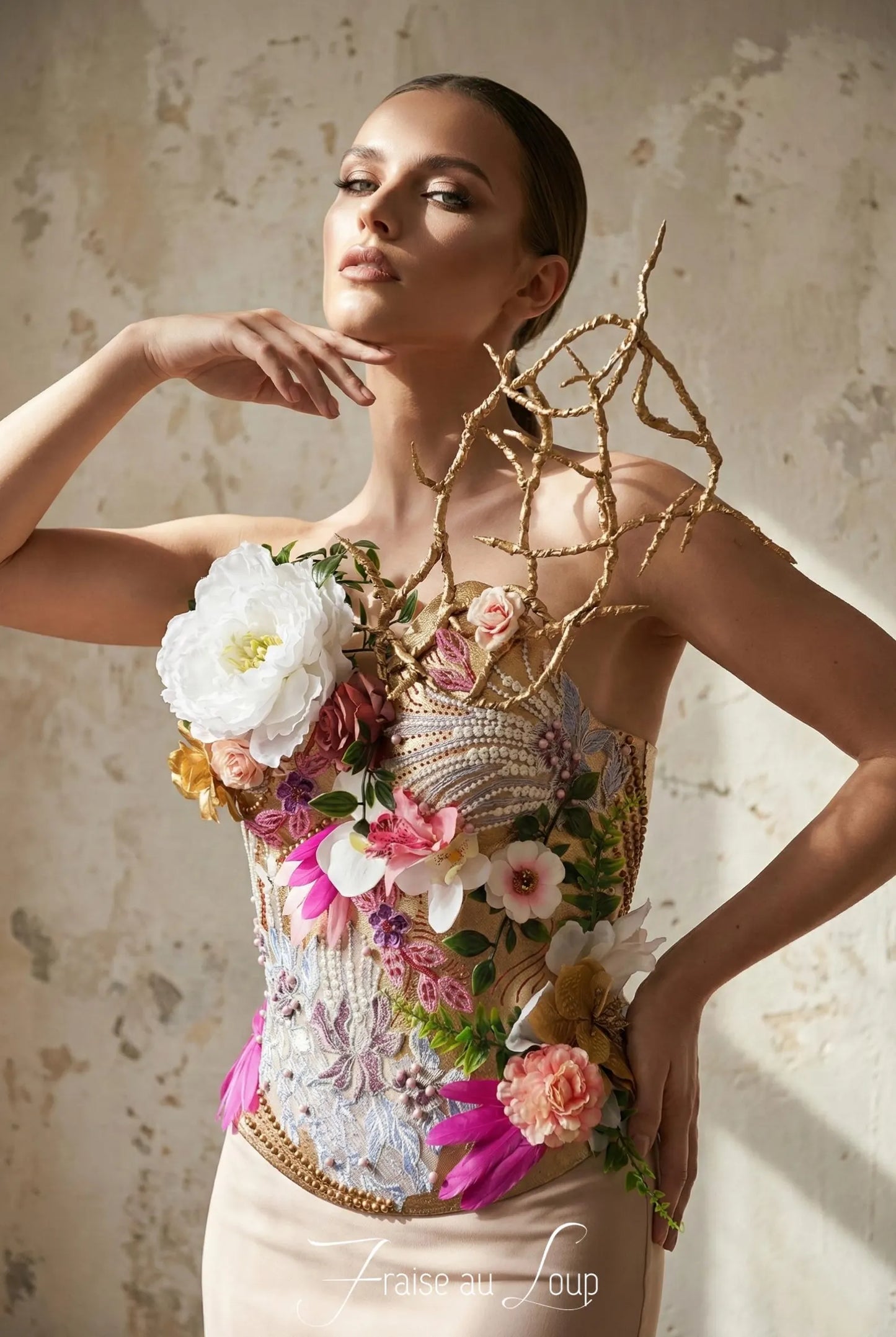 Corset Armure  féerique - Atelier Fraise au Loup - Nature - Fleuri - Princesse - Magique