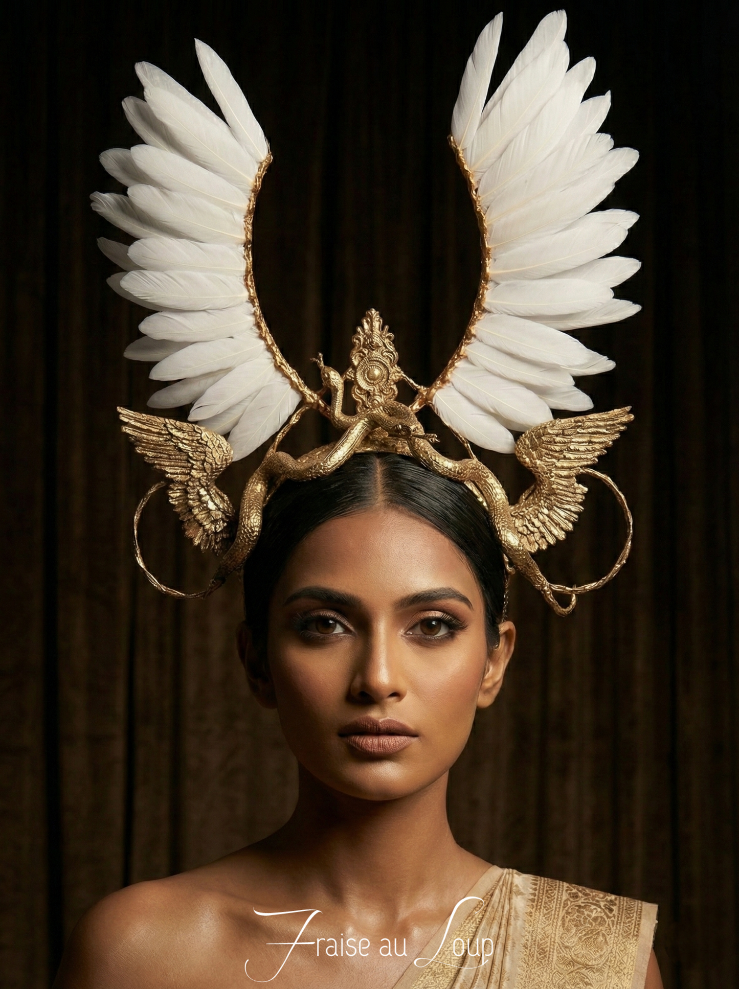 Headpiece - Coiffe Couronne fraise au Loup -Costume - White Swan - Serpent- Valkyrie