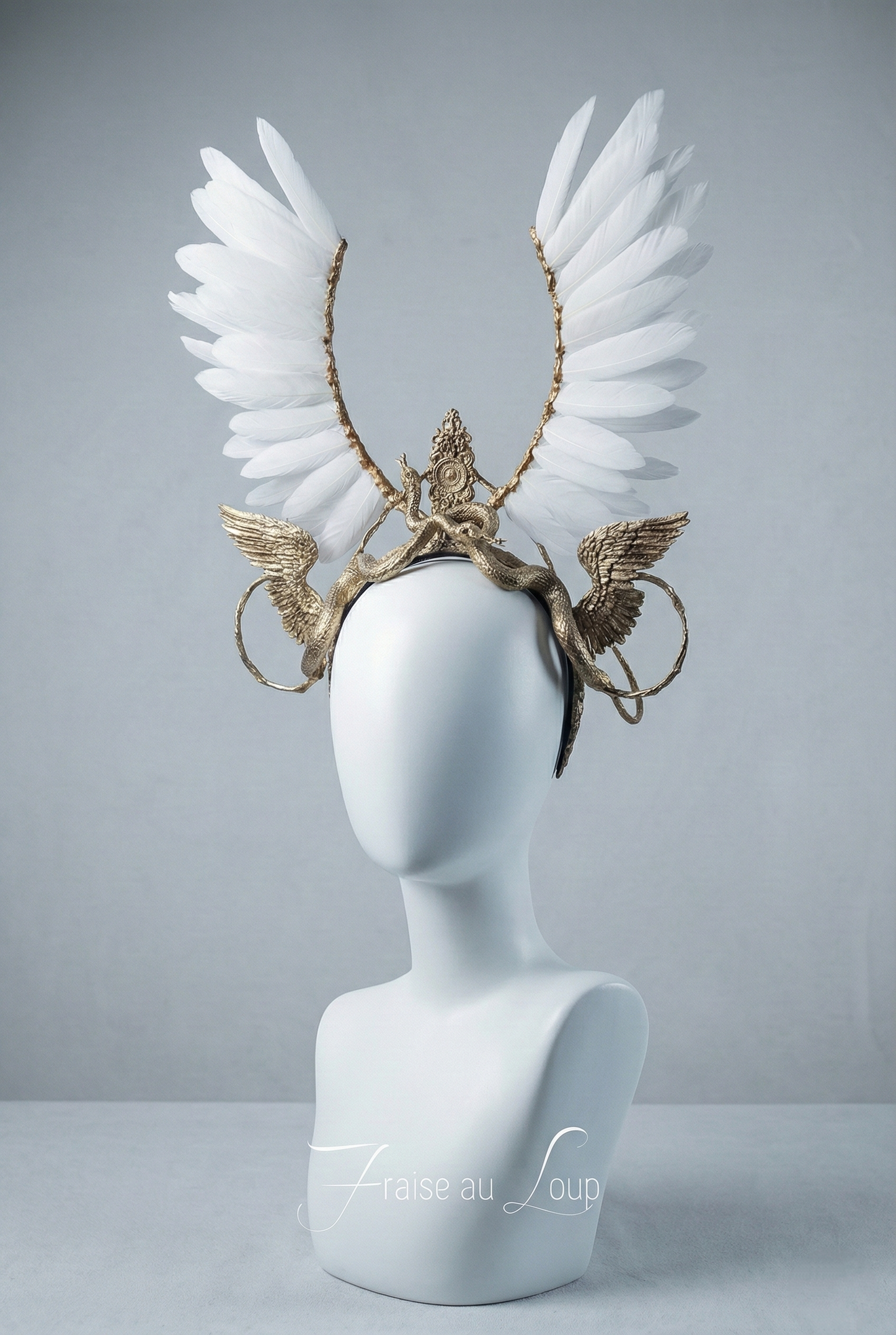 Headpiece - Coiffe Couronne fraise au Loup -Costume - White Swan - Serpent- Valkyrie