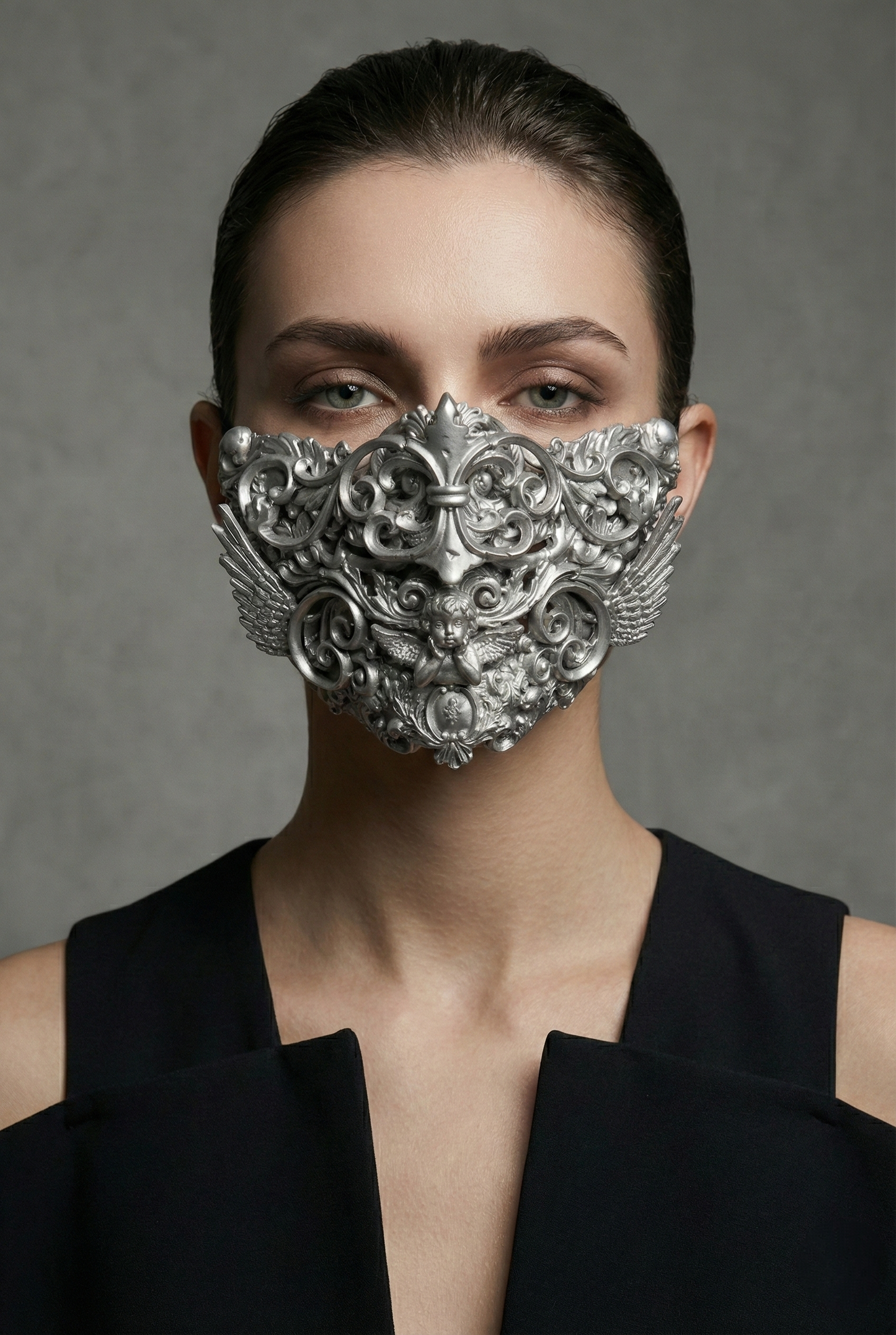 Masque baroque, bijou, rococo couture fashion, marie-antoinette, Baroque Fantasy Valkyrie Steampunk, anges