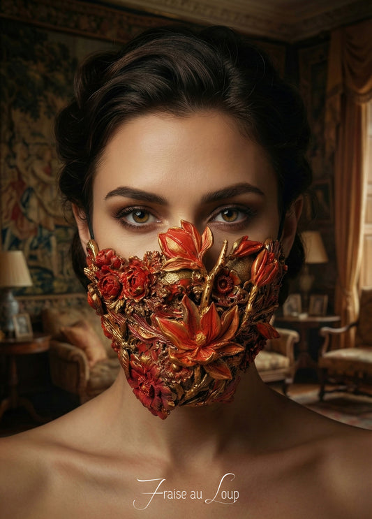 Masque baroque, bijou, rococo couture fashion, fleurs marie-antoinette, filigree, Baroque Fantasy