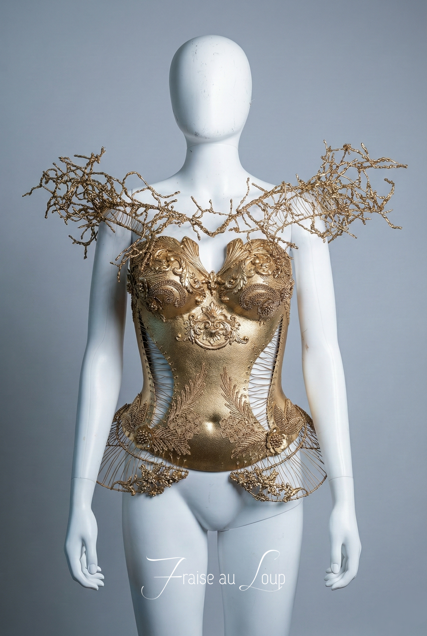 Plastron Armure Fraise au Loup Costumes - Cosplay - Royal - Gold - Breastplate - Fantasy