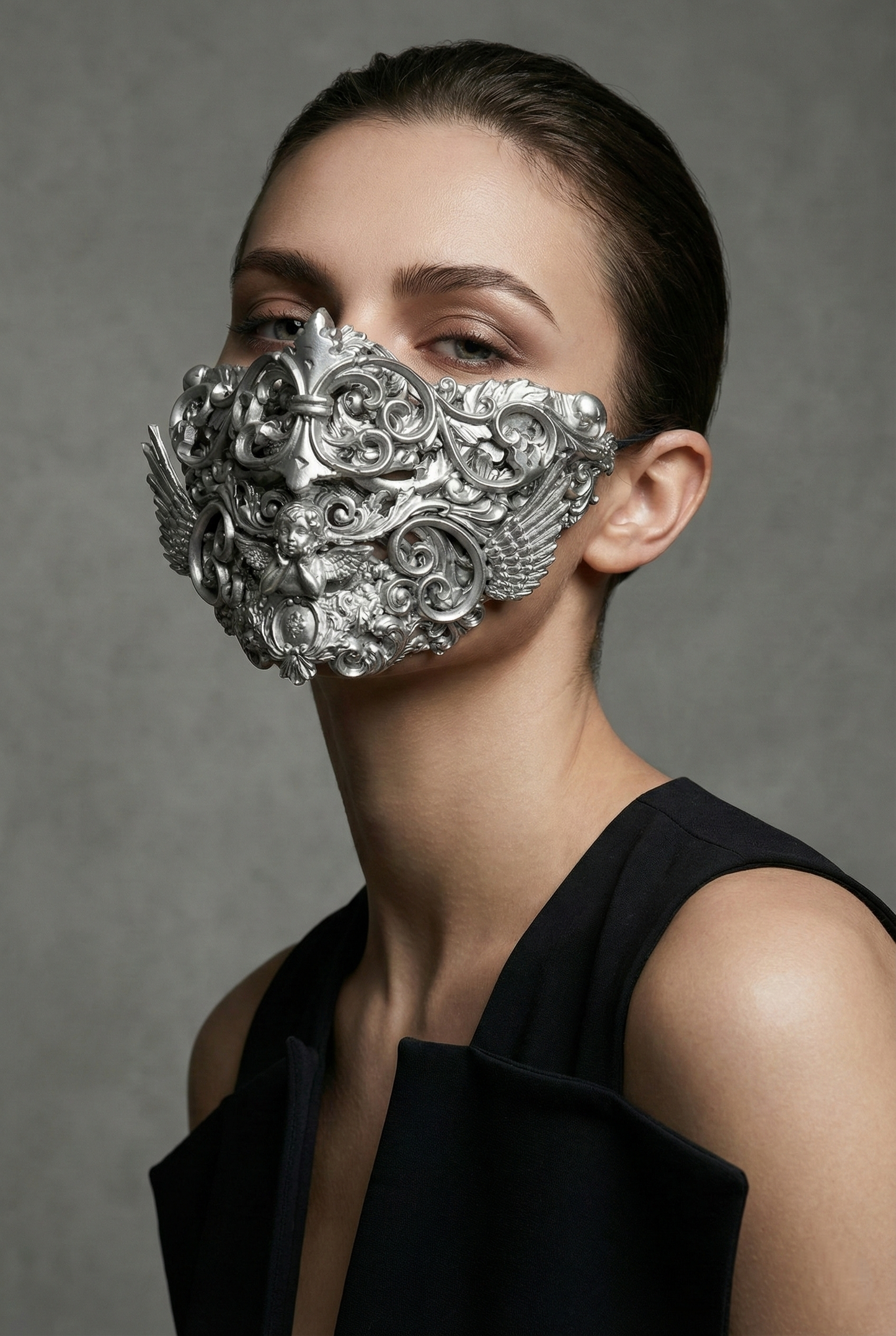 Masque baroque, bijou, rococo couture fashion, marie-antoinette, Baroque Fantasy Valkyrie Steampunk, anges