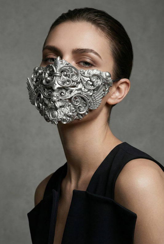 Masque baroque, bijou, rococo couture fashion, marie-antoinette, Baroque Fantasy Valkyrie Steampunk, anges