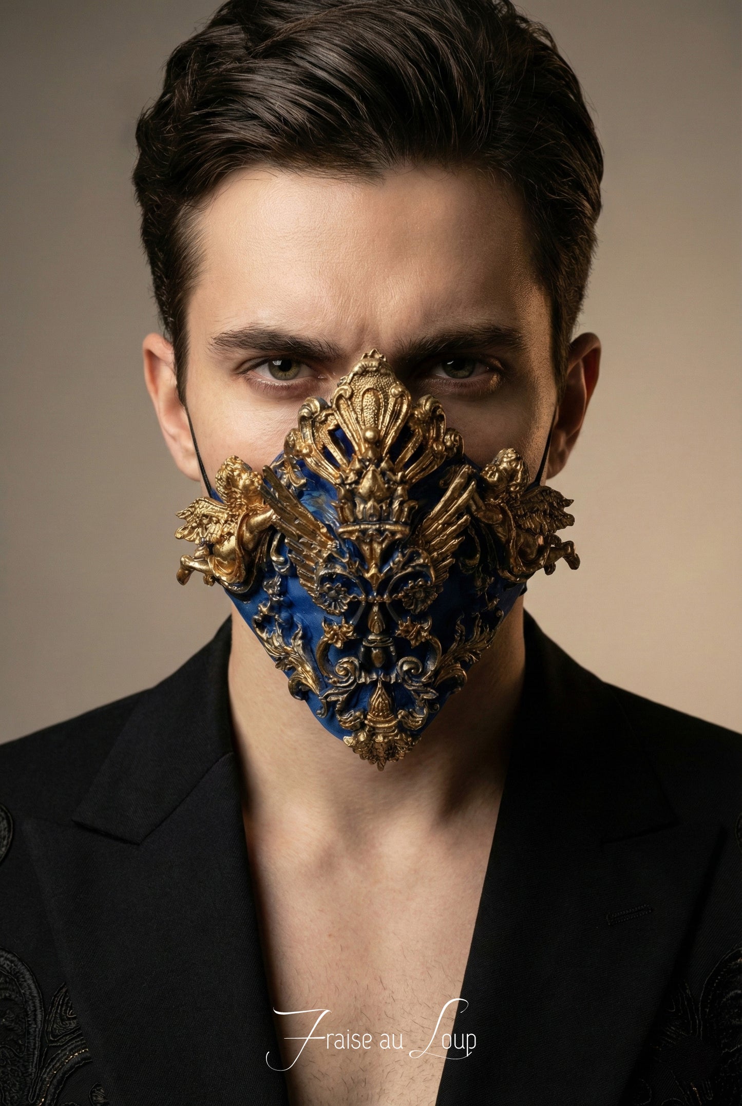 Masque baroque, bijou , rococo couture fashion, marie-antoinette, filigree, Baroque Fantasy Valkyrie masque bouche