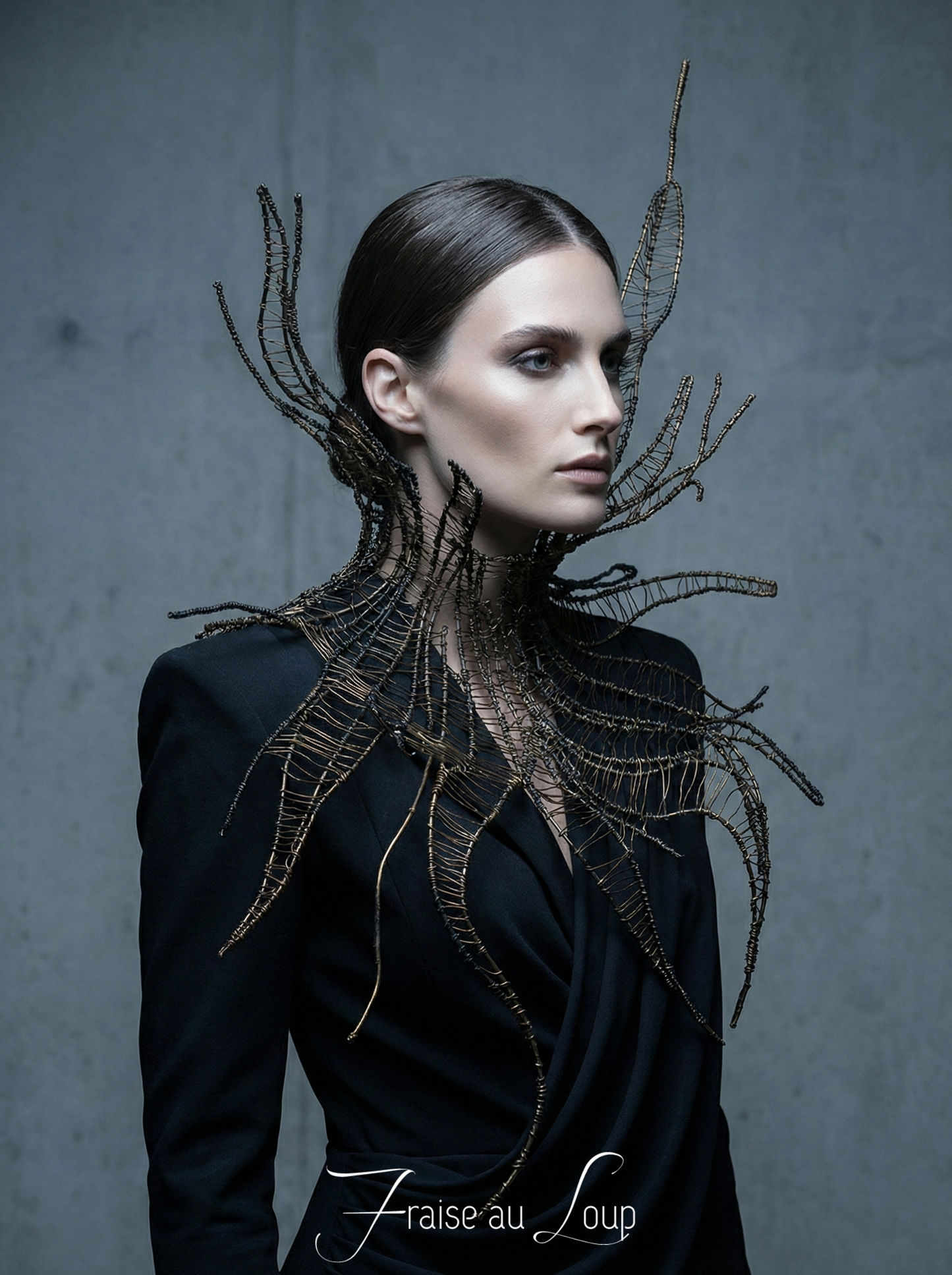 Epaulettes - Futuriste - Col tentacules - Fraise - Avant Garde - SFX - Cyborg - Alien - Mode - Alternatif - Prête à expédier