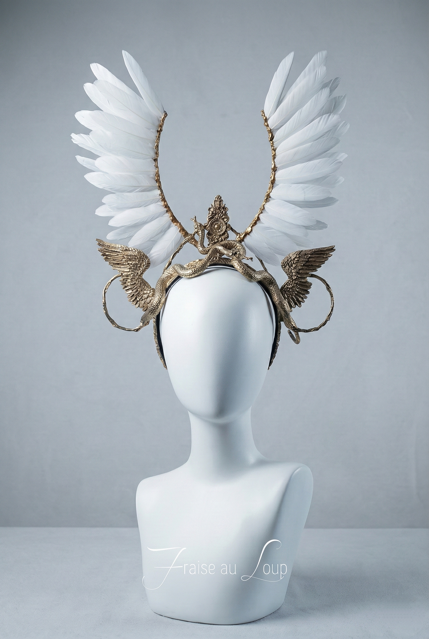 Headpiece - Coiffe Couronne fraise au Loup -Costume - White Swan - Serpent- Valkyrie