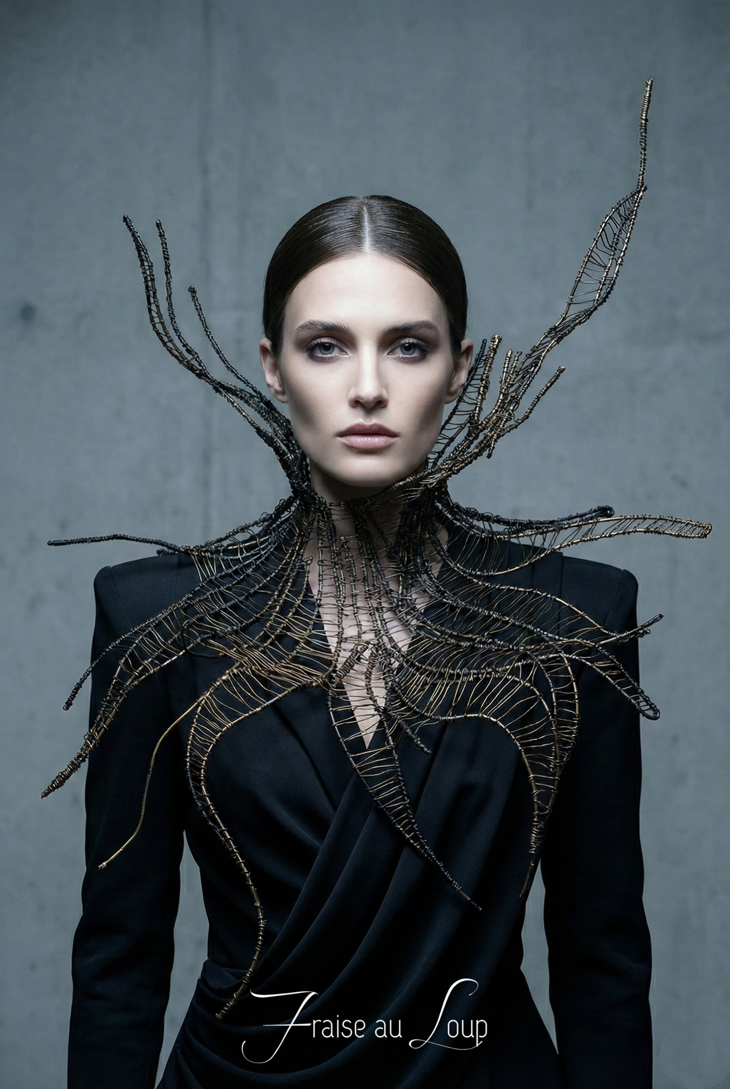 Epaulettes - Futuriste - Col tentacules - Fraise - Avant Garde - SFX - Cyborg - Alien - Mode - Alternatif - Prête à expédier