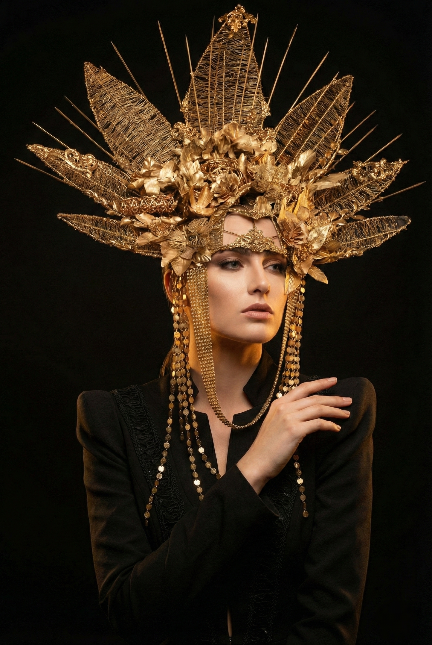 Vénus -  headpiece - Coiffe majestueuse "Fraise au Loup" - Reine - Couronne - Luxe - Couture - Paris - Crown