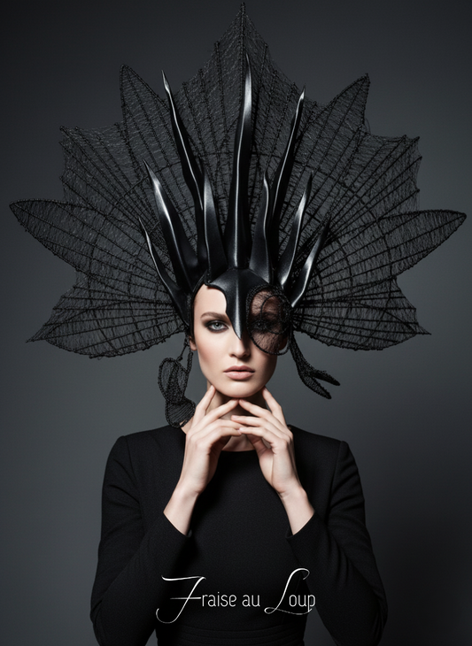 Sibylle - Coiffe "Prêtresse" Fraise au Loup - Reine - Féérique - Beauté - Ange - Dark Beauty - Goth