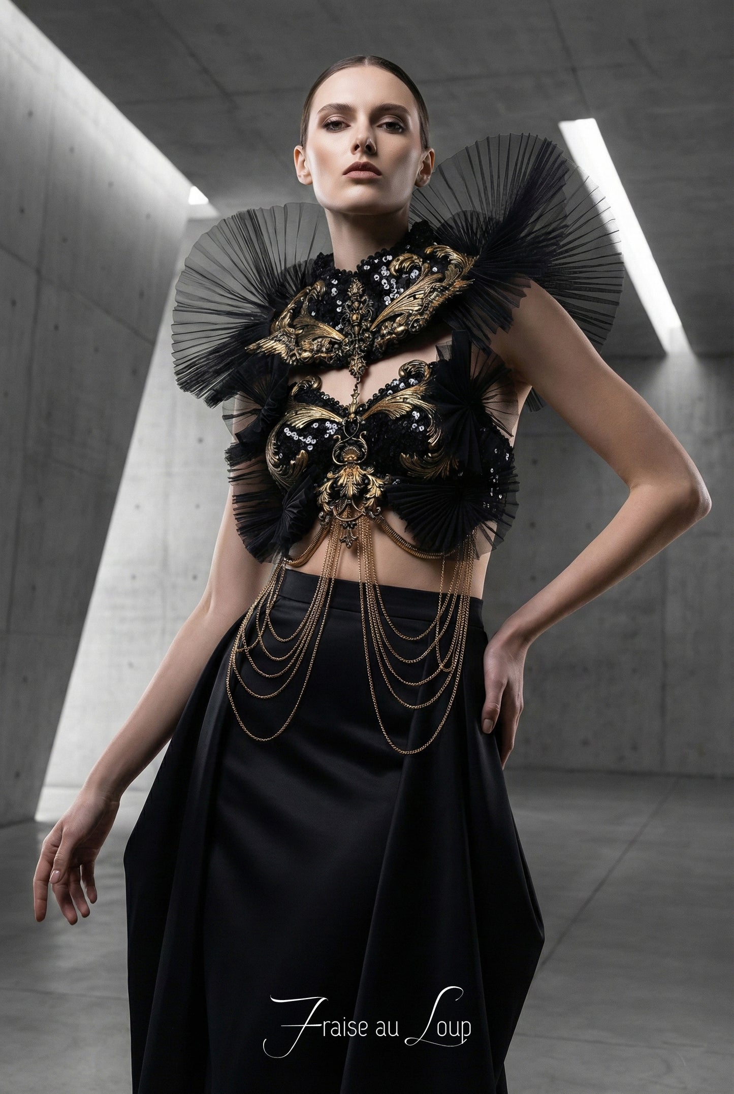 Plastron et collier corset Armure Fraise au Loup Costumes - Cosplay - Royal - Bra - Fantasy. Ready to ship