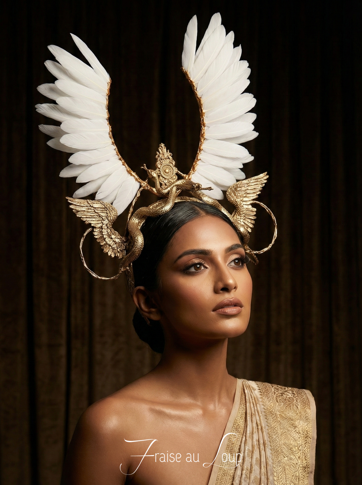 Headpiece - Coiffe Couronne fraise au Loup -Costume - White Swan - Serpent- Valkyrie