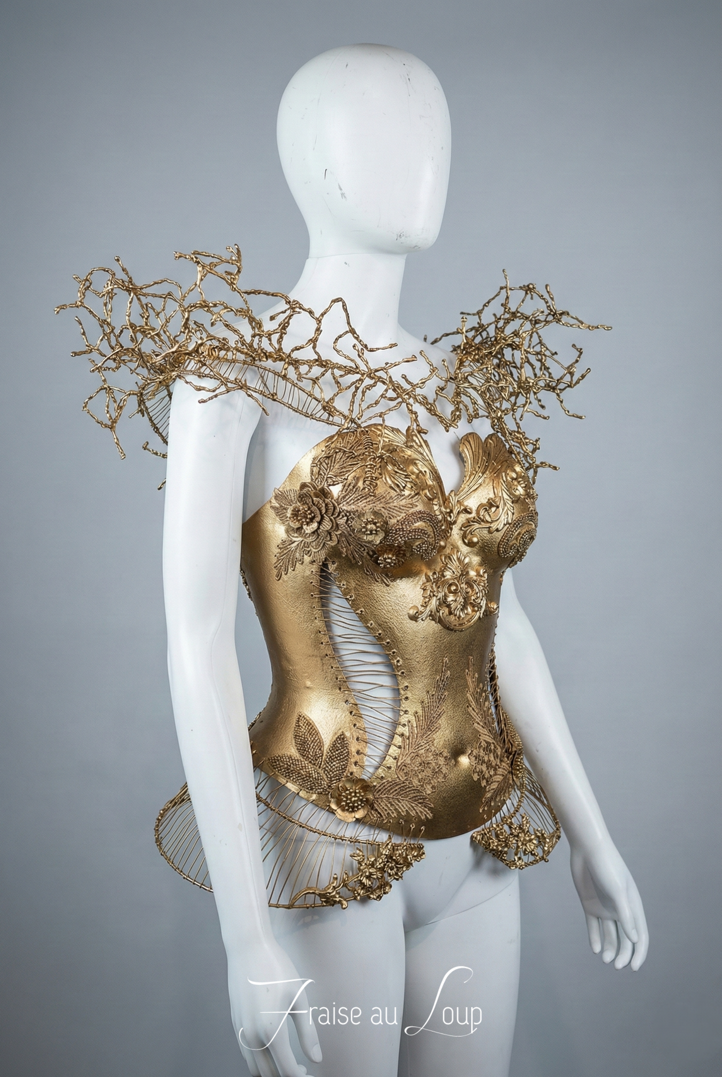 Plastron Armure Fraise au Loup Costumes - Cosplay - Royal - Gold - Breastplate - Fantasy