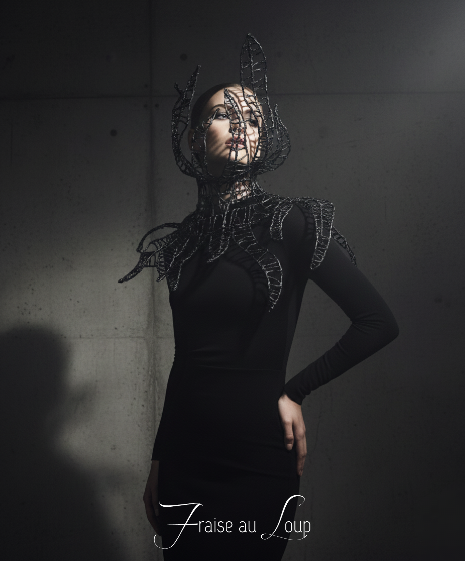 Epaulettes - Futuriste - Col tentacules - Fraise - Avant Garde - SFX - Cyborg - Alien - Mode - Alternatif - Pièce réalisée sur commande