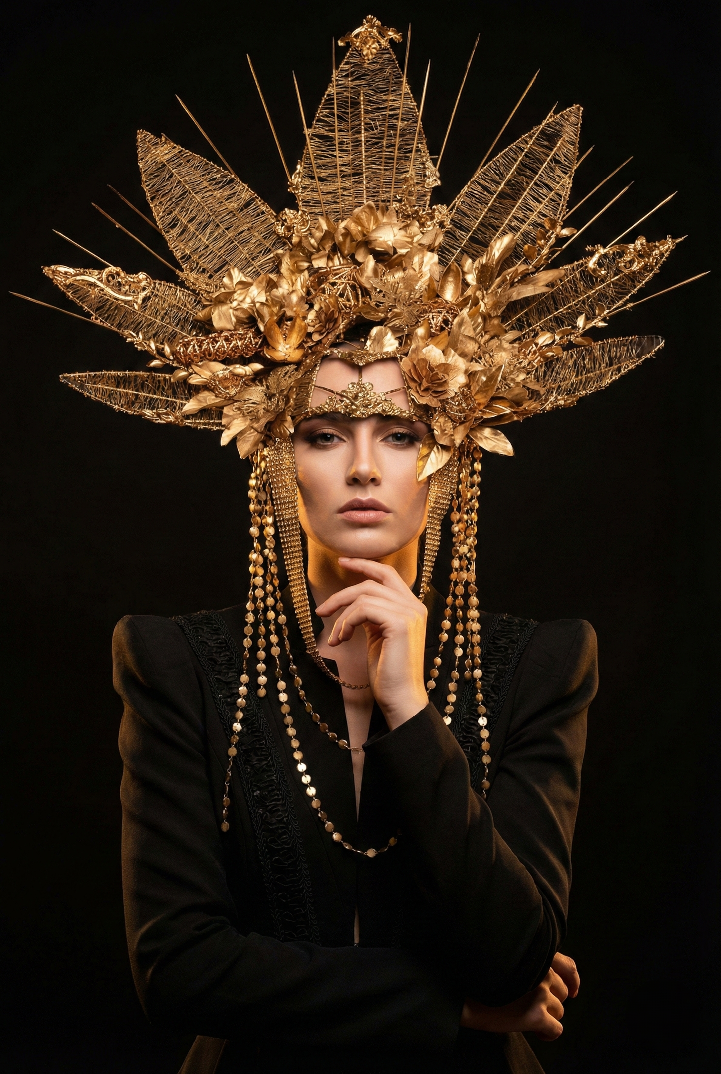 Vénus -  headpiece - Coiffe majestueuse "Fraise au Loup" - Reine - Couronne - Luxe - Couture - Paris - Crown