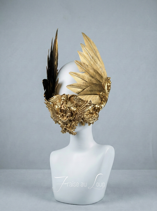 Masque baroque, bijou, rococo couture fashion, marie-antoinette, filigree, Baroque Fantasy Valkyrie Steampunk, anges