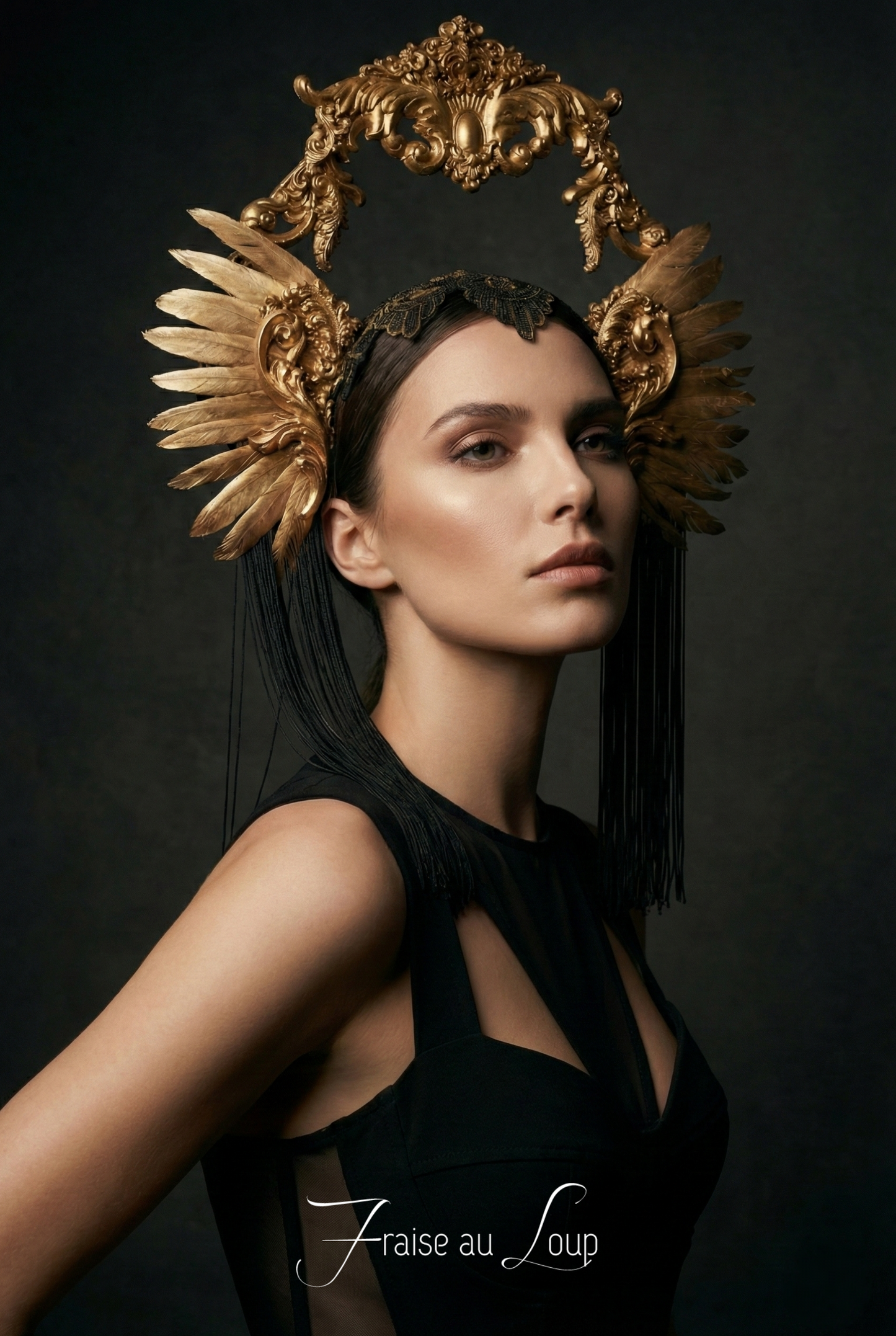 Headpiece couronne Coiffe Couronne fraise au Loup -Costume - White Swan - Cygne - Valkyrie